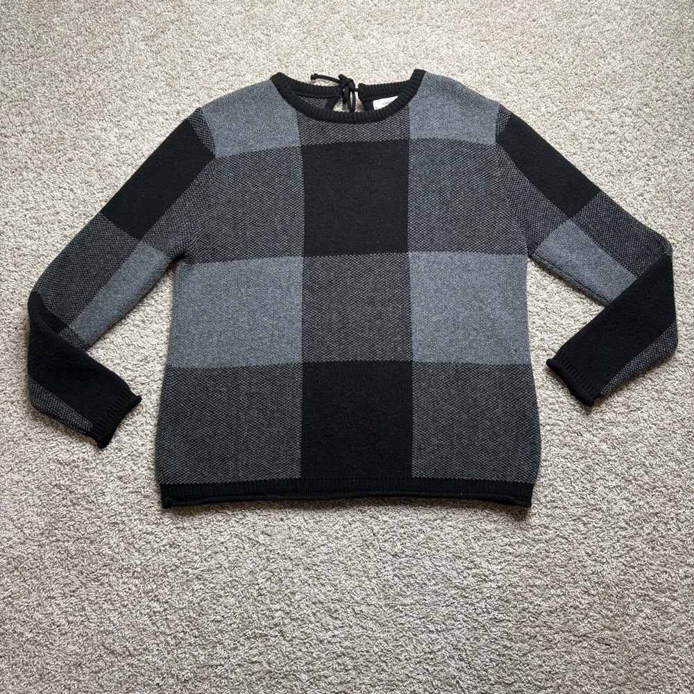 Anine Bing Check Wool Sweater
